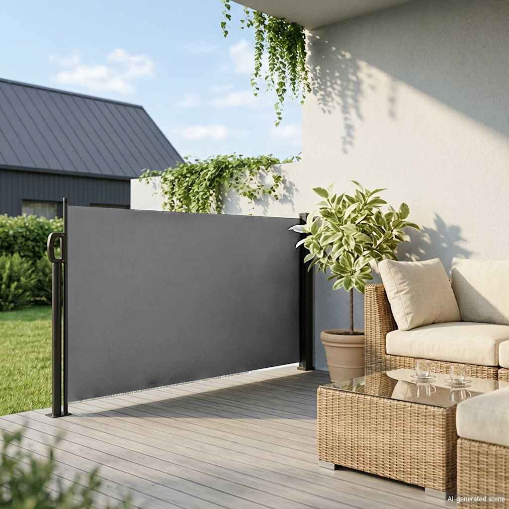 Seitenmarkise Ausziehbar Schwarz 100x300 cm
