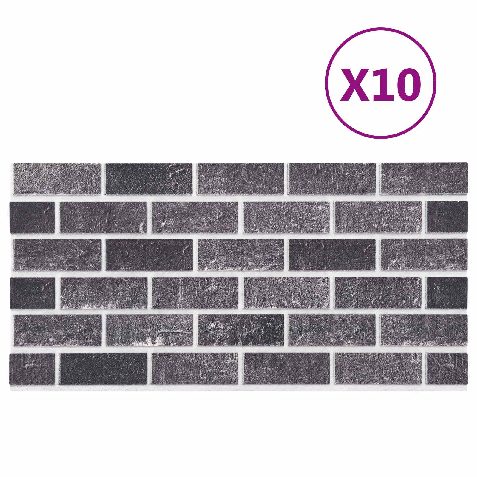 Wandpaneele 10 pcs Ziegel 100 x 50 cm EPS-Schaum