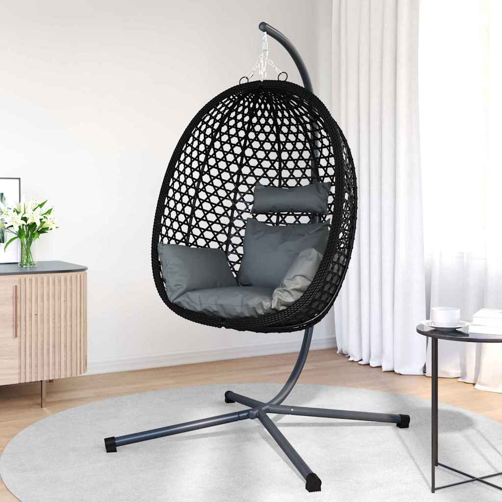 Hängendes Ei-Stuhl Hellcreme 104 x 100 x 191 cm Poly-Rattan