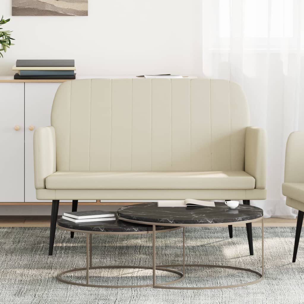 Sitzbank Grau 107x80x81 cm Kunstleder