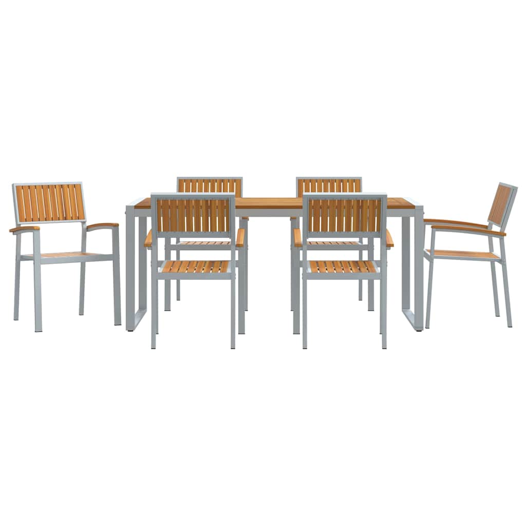 Garten Essgruppe 5 pcs Grau Massivholz Akazie