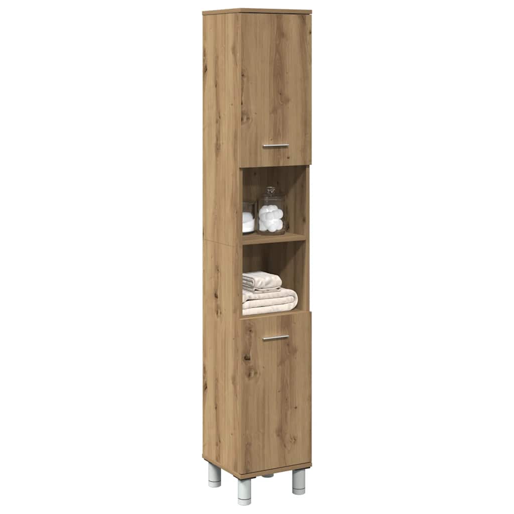 Badezimmerschrank Weiß 30x30x179 cm Holzwerkstoff