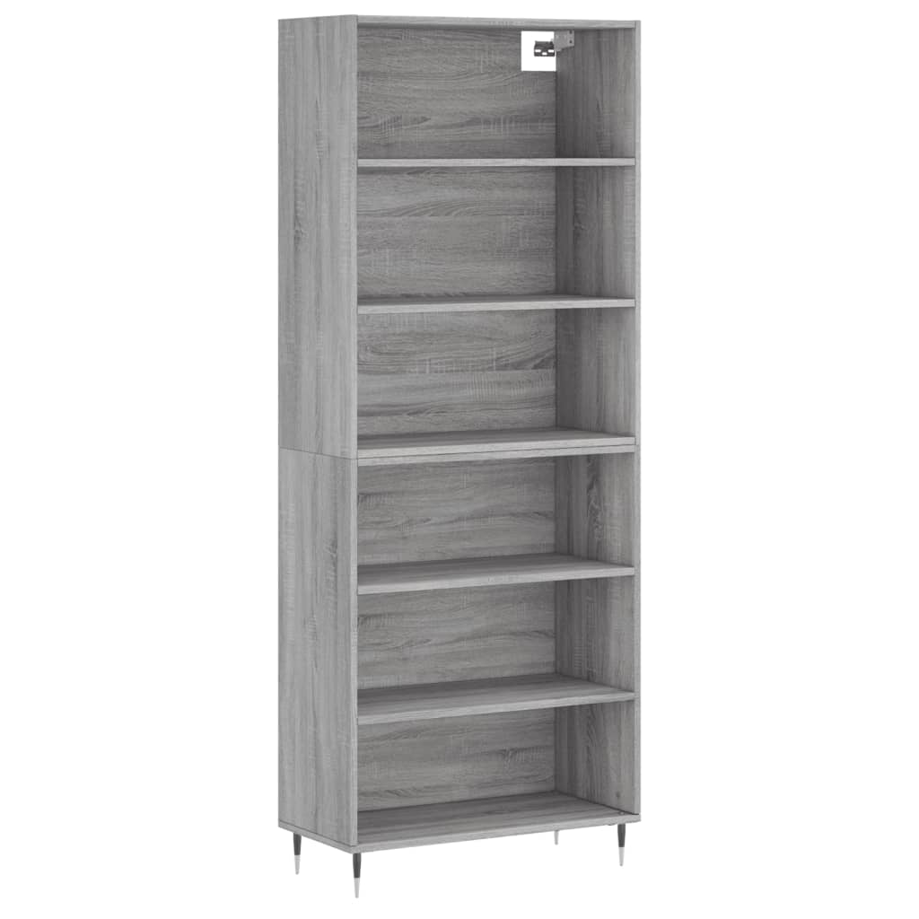 Highboard Betongrau 69,5x34x180 cm Holzwerkstoff