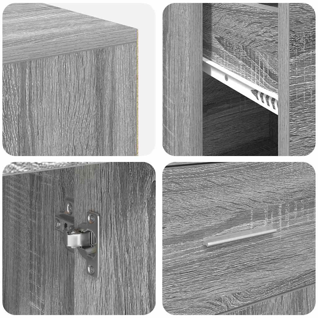 Eck-Schreibtisch Schwarz Eichen-Optik 102 x 88 x 75 cm