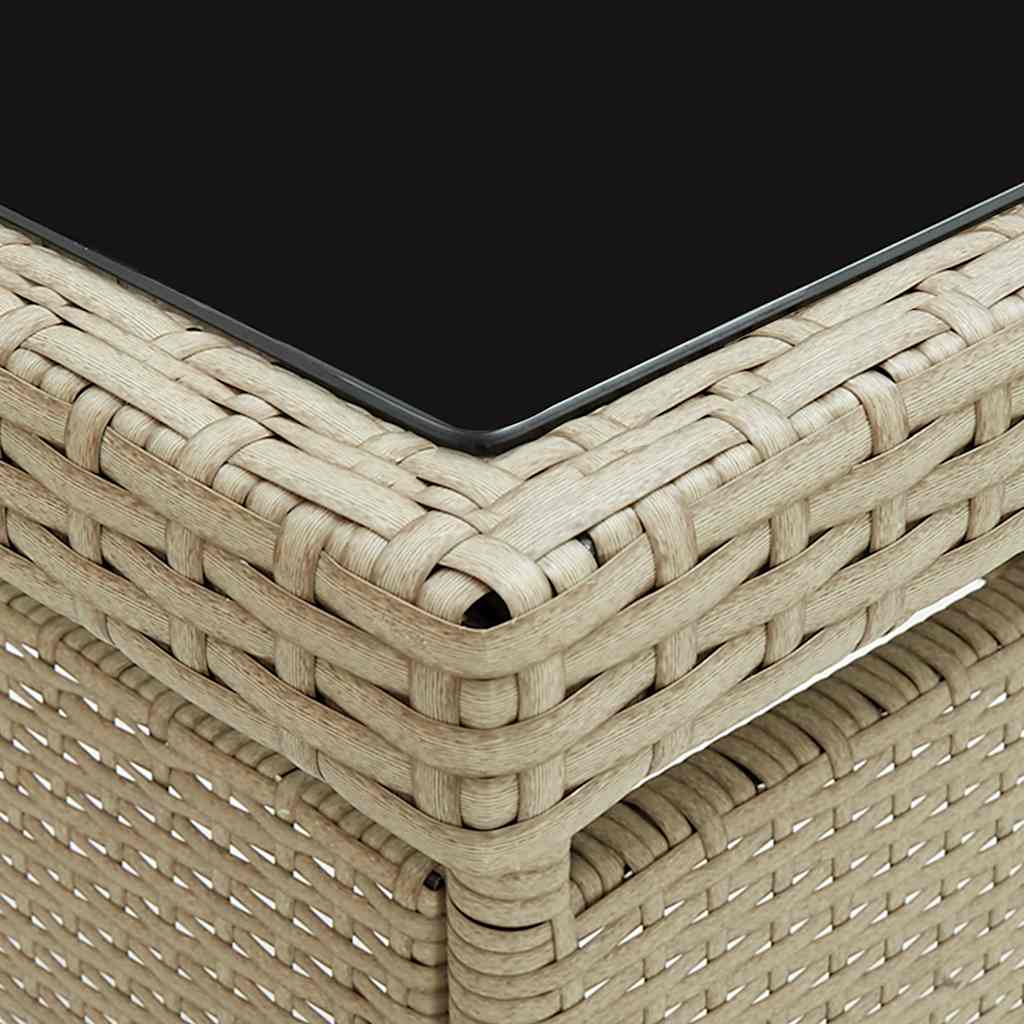 Garten-Esstisch Braun Poly Rattan