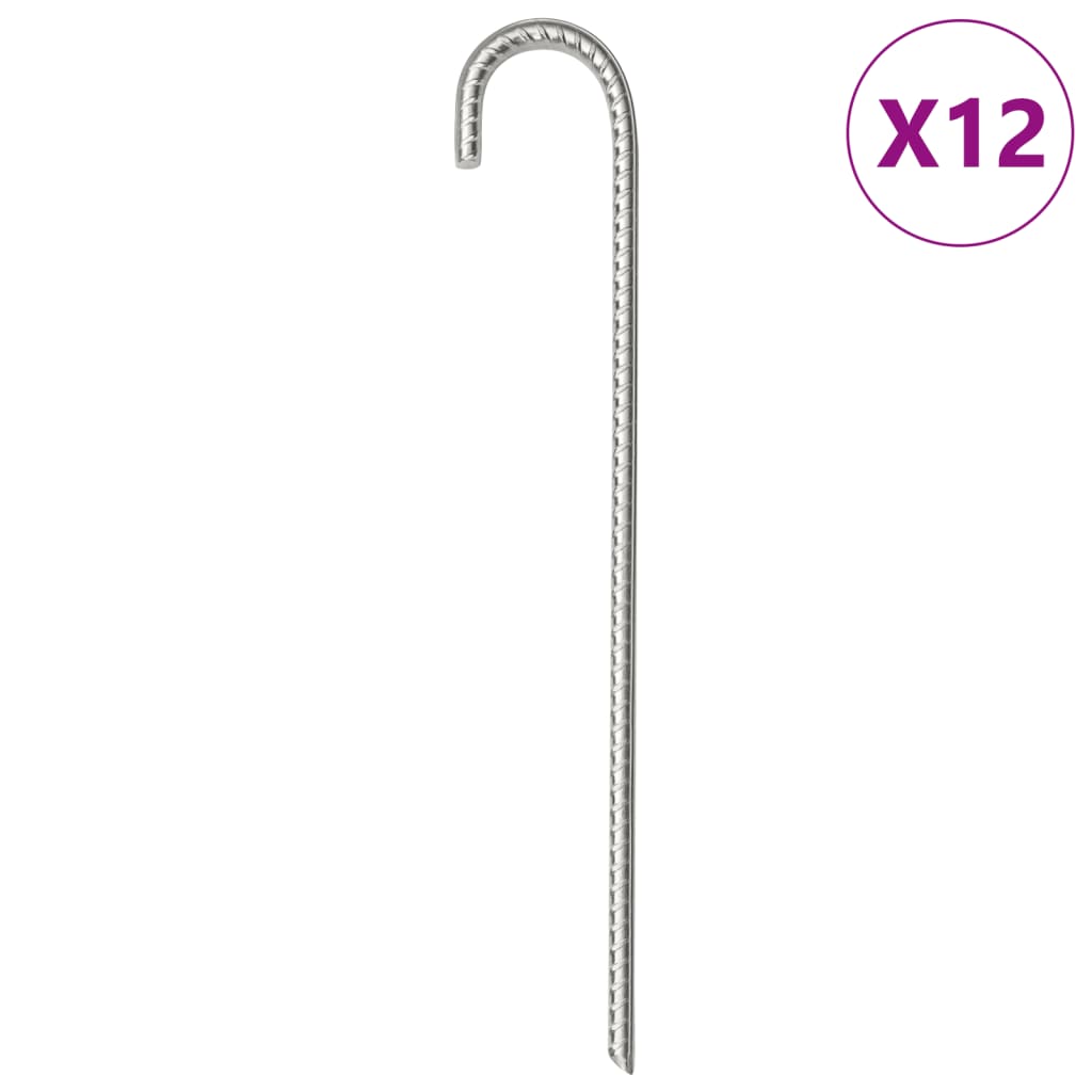 Zeltheringe 6 Stk. 37 cm Ø10 mm Verzinkter Stahl