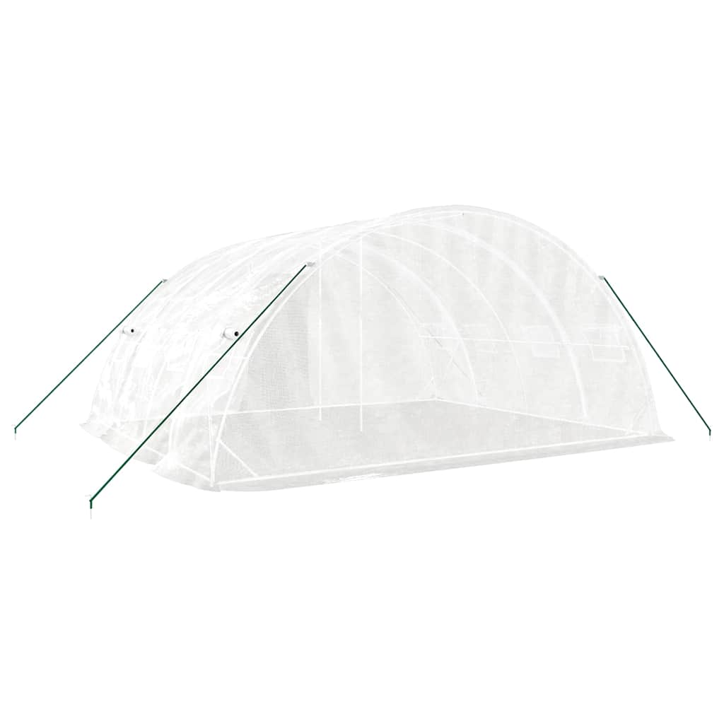Gewächshaus mit Stahlrahmen Weiß 40 m² 8x5x2,3 m