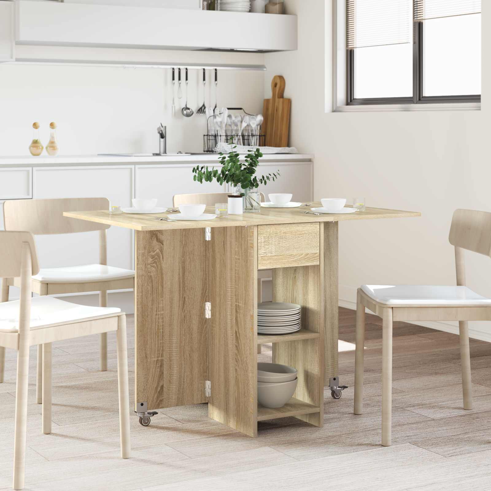 Esstisch 115 x 70 x 75 cm Holzwerkstoff Weiß Rechtwinklig