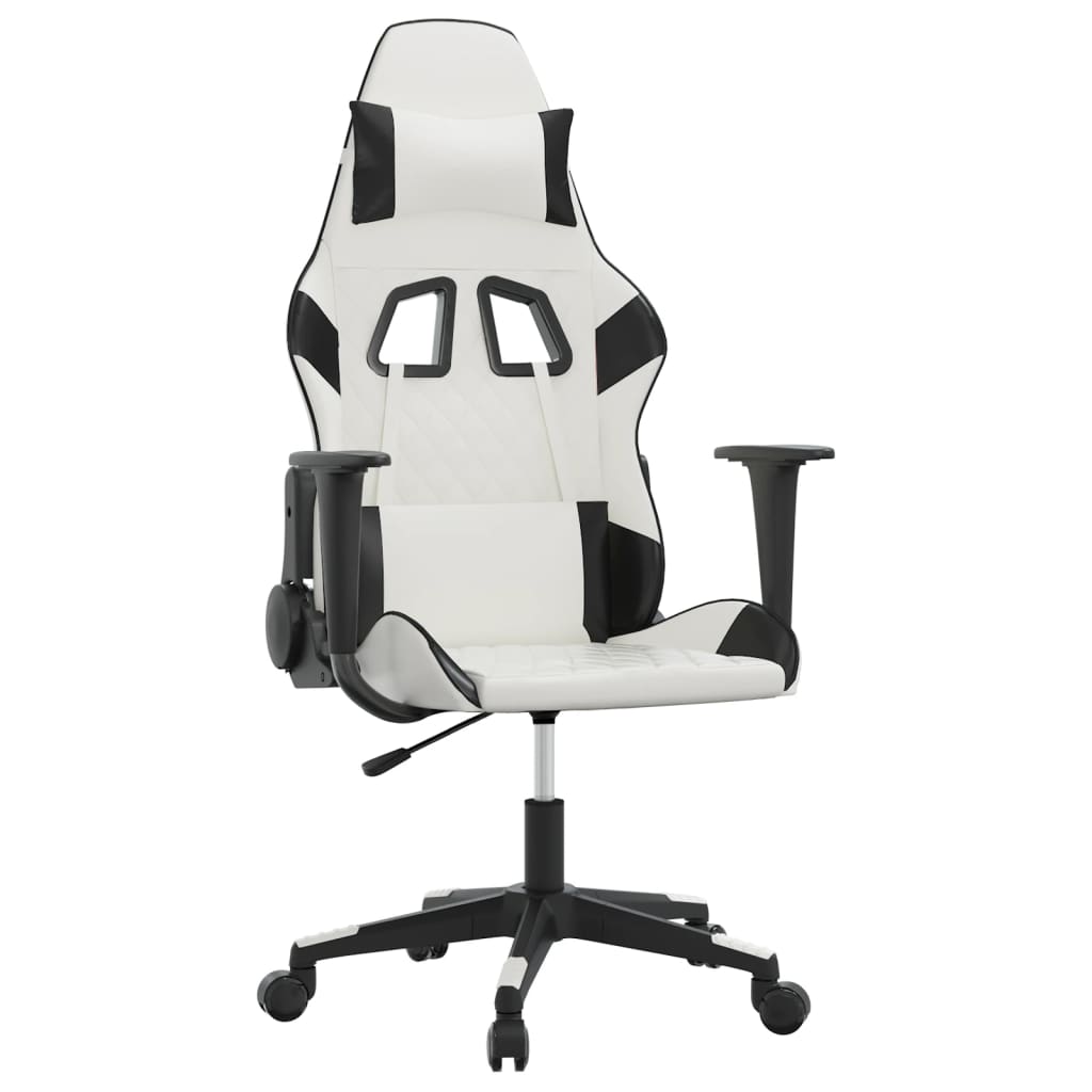 Gaming-Stuhl mit Massagefunktion Schwarz und Blau Kunstleder