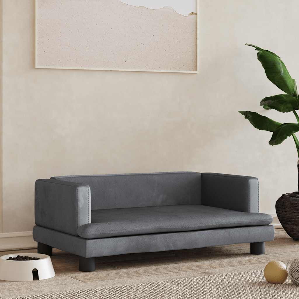 Hundebett Blau 80x45x30 cm Samt