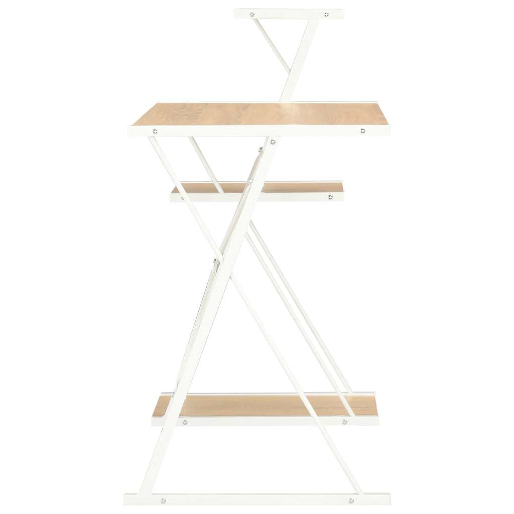 Schreibtisch mit Regal Weiß 116×50×93 cm