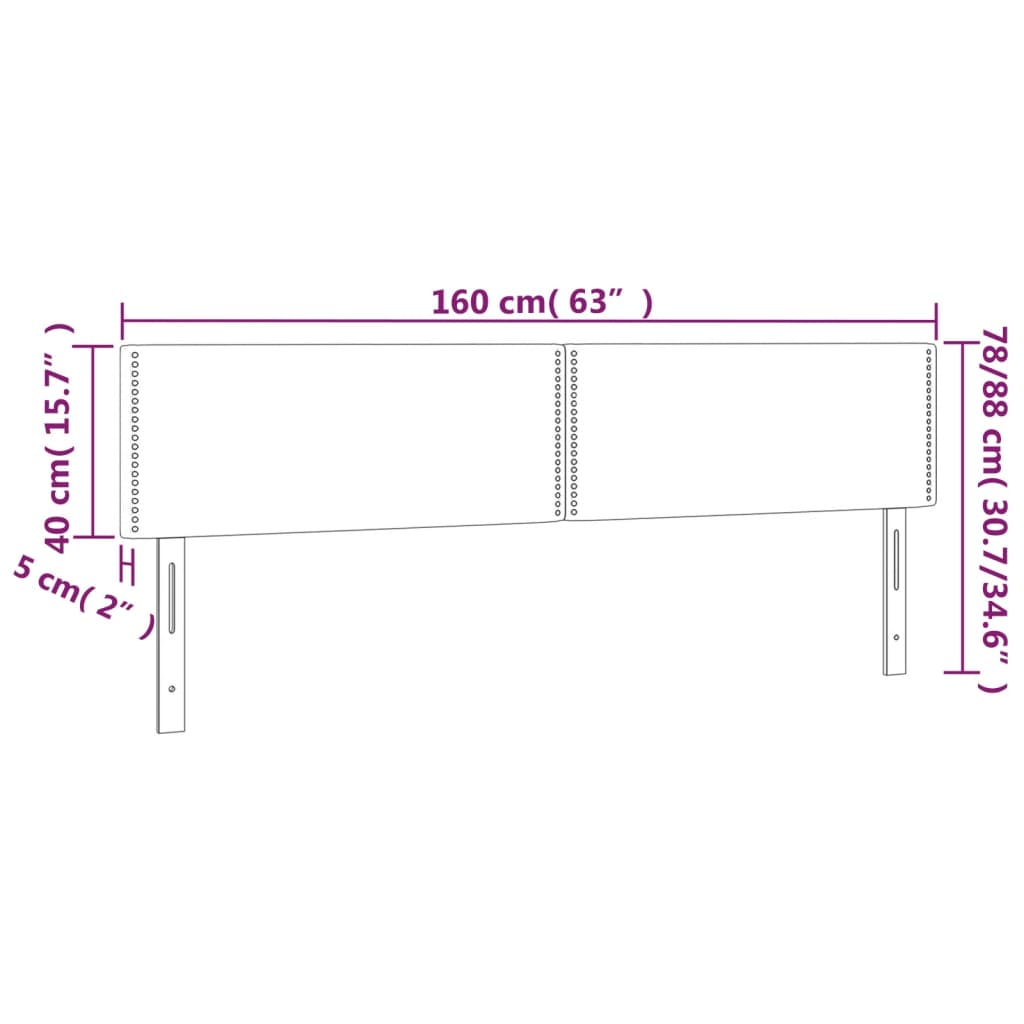 Kopfteil Dunkelgrau 80 x 5 x 118/128 cm Stoff