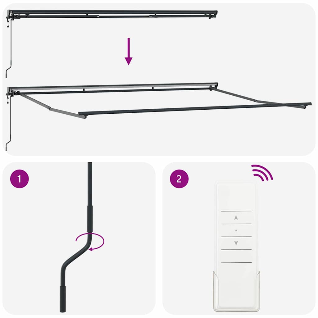 Markisenrahmen Verstellbar Weiß 2,5 x 2 m Stahl