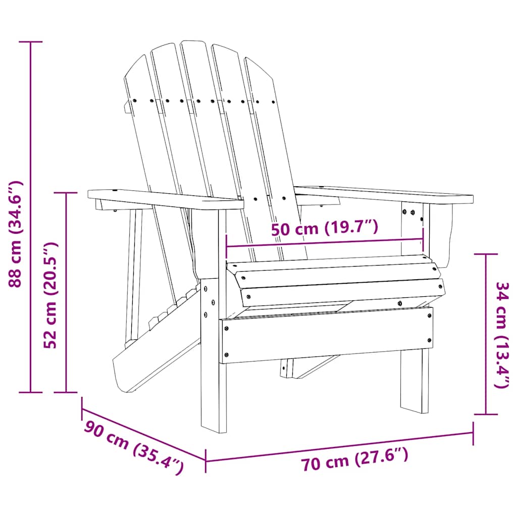 Adirondack-Gartenstuhl Massivholz Tanne Rosa