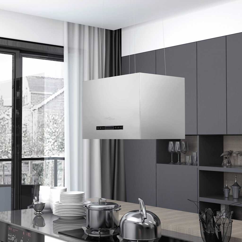 Hängende Inselhaube Touch-Sensor LCD 37 cm Edelstahl