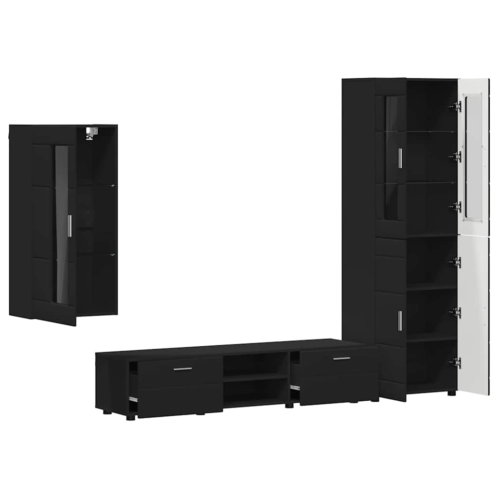 Highboard mit Regal FLORIN Weiß 60 x 35 x 182 cm Holzwerkstoff