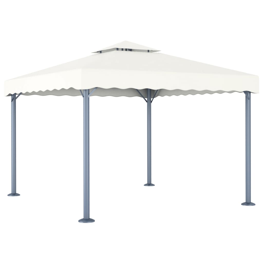 Pavillon mit LED-Lichterkette 300x300 cm Anthrazit Aluminium