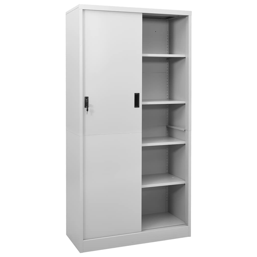 Büroschrank mit Schiebetür Weiß 90x40x180 cm Stahl