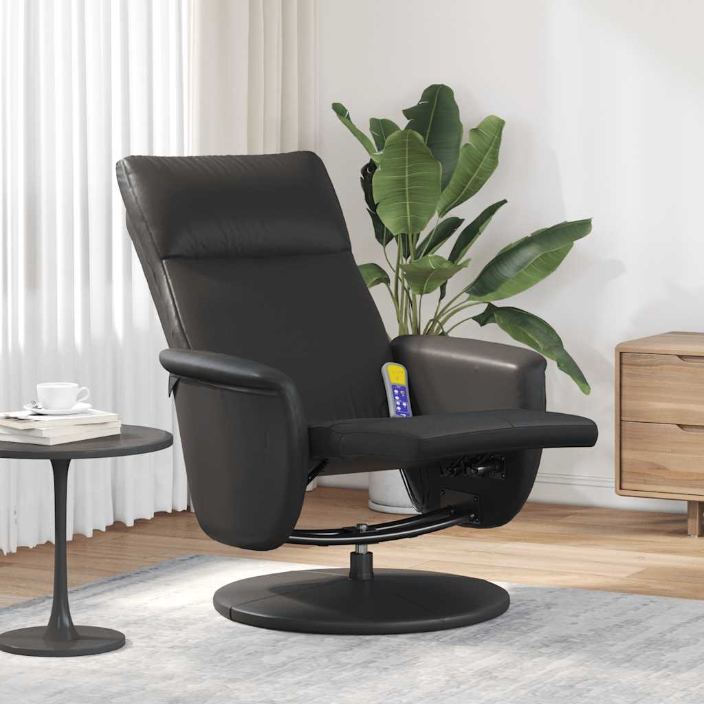 Massagesessel mit Fußteil Creme Kunstleder