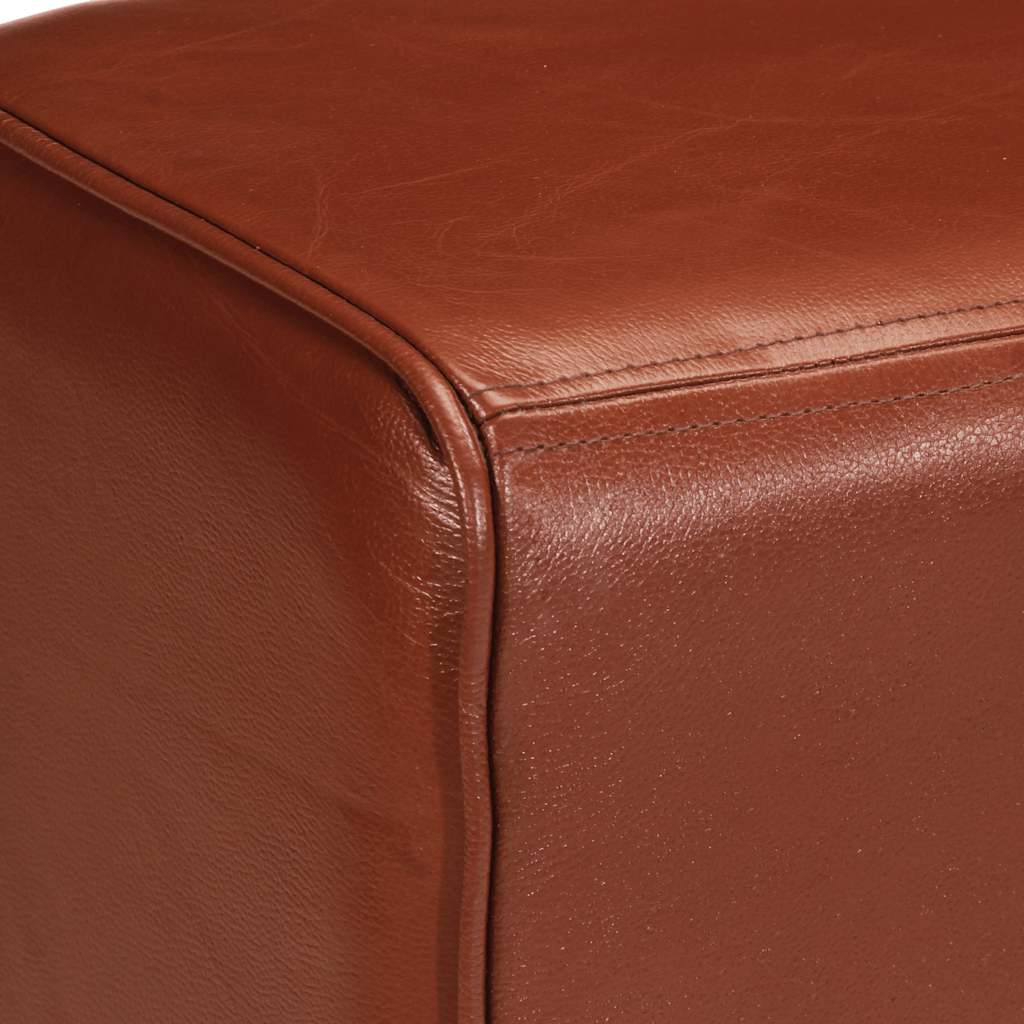 Bank Turnbock-Design 160cm Braun Echtleder Massivholz Akazie