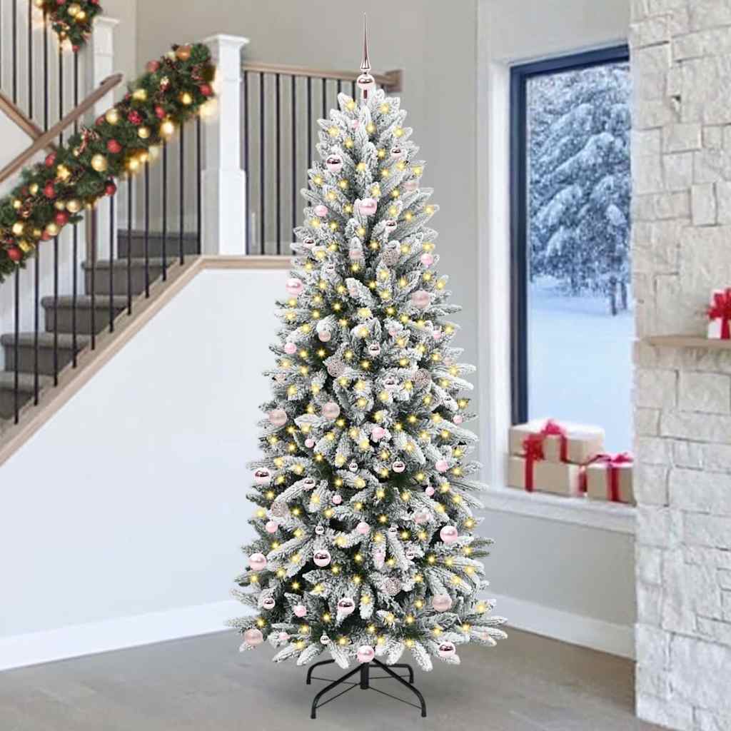 Künstlicher Weihnachtsbaum mit 150 LEDs mit Ständer Weiß 120 cm
