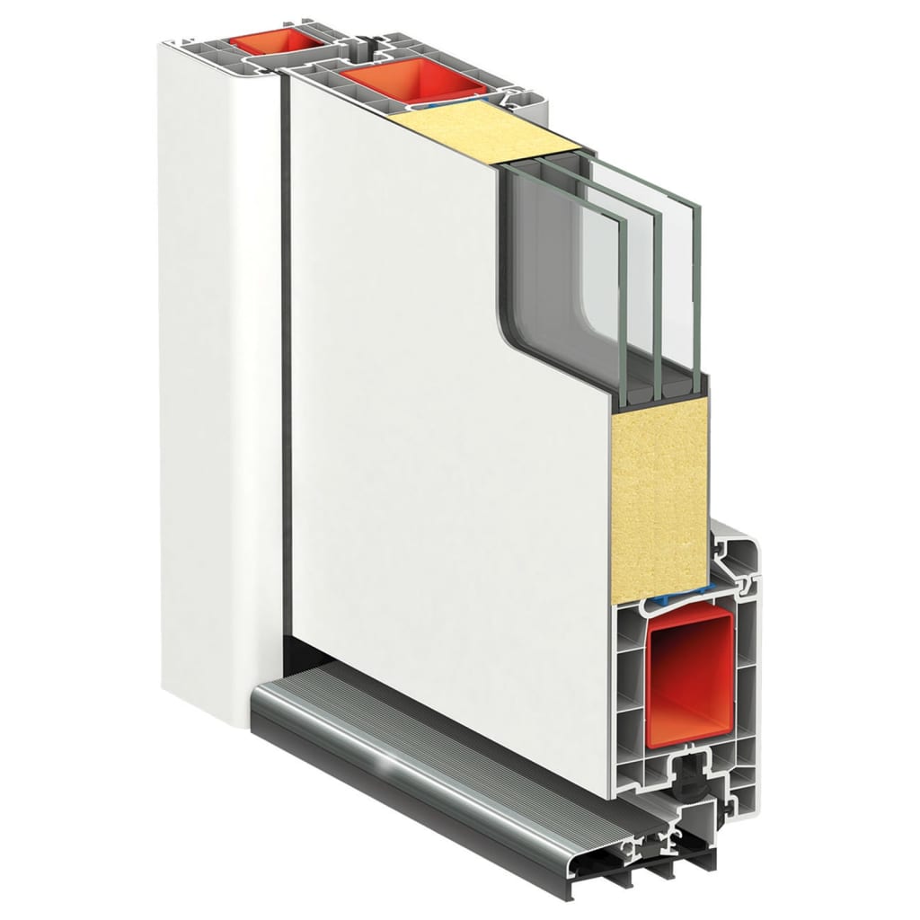 Haustür Anthrazit 100x210 cm Aluminium und PVC