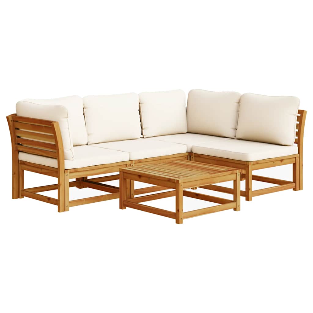 4-tlg. Garten-Lounge-Set mit Kissen Massivholz Akazie