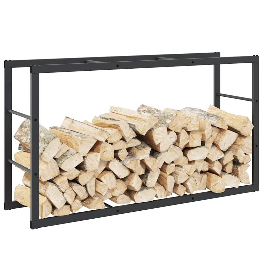 Brennholzregal Schwarz 55x30x61 cm Stahl