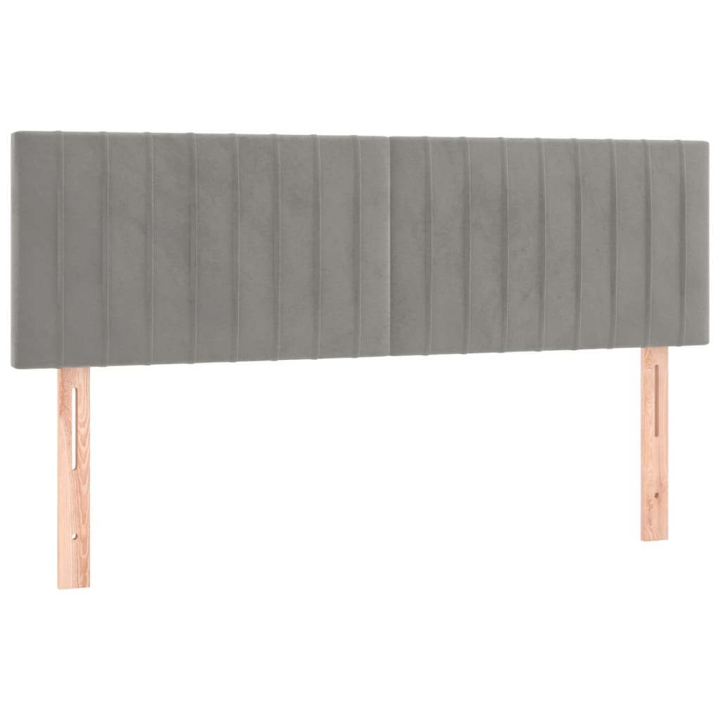 Kopfteil Hellgrau 80x5x118/128 cm Samt