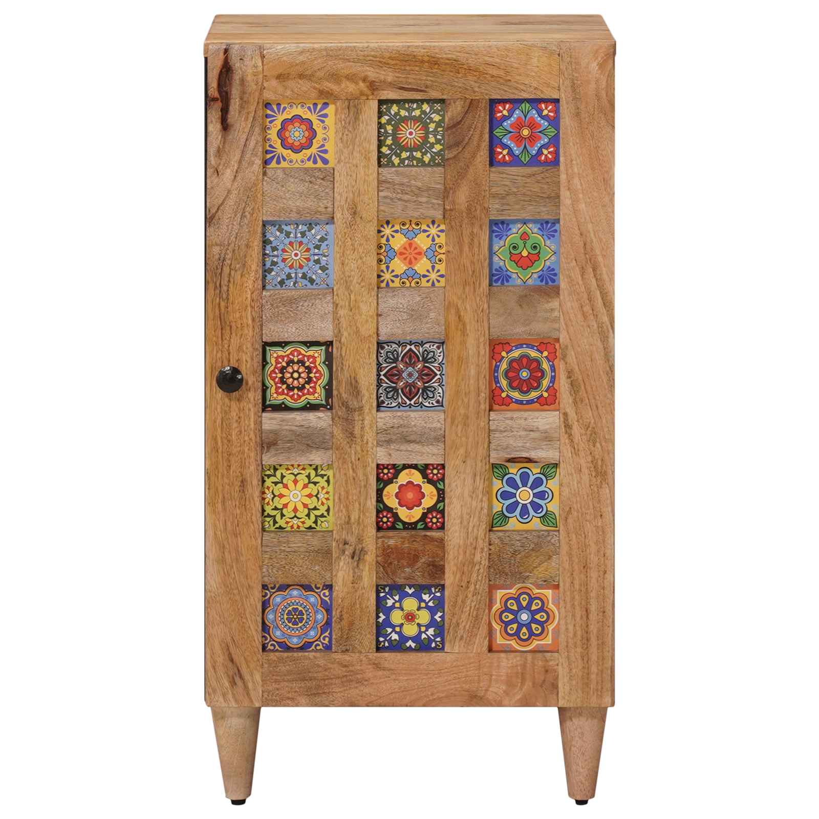 Sideboard mit Speicher Walnuss 40 x 33 x 75 cm Massivholz Mango