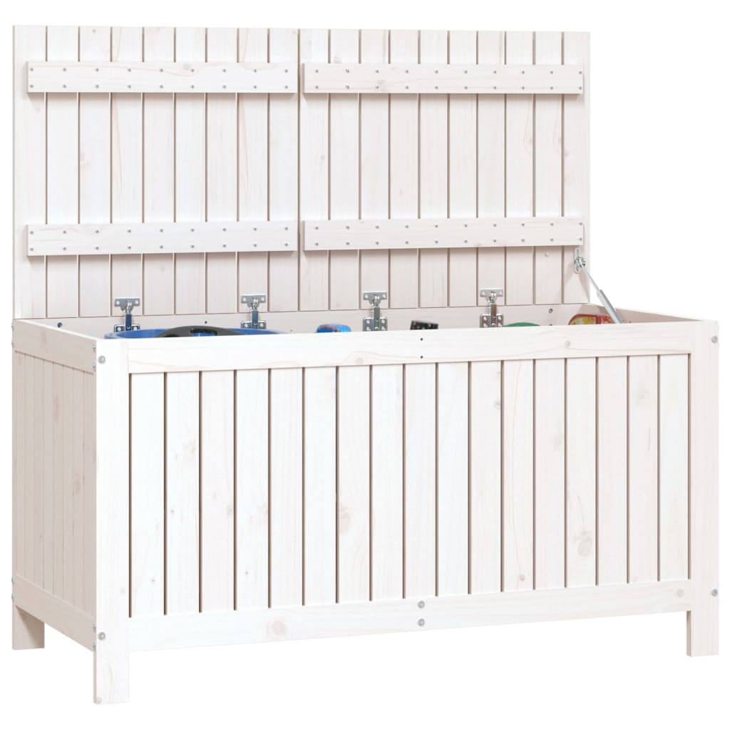 Gartentruhe Grau 76x42,5x54 cm Massivholz Kiefer