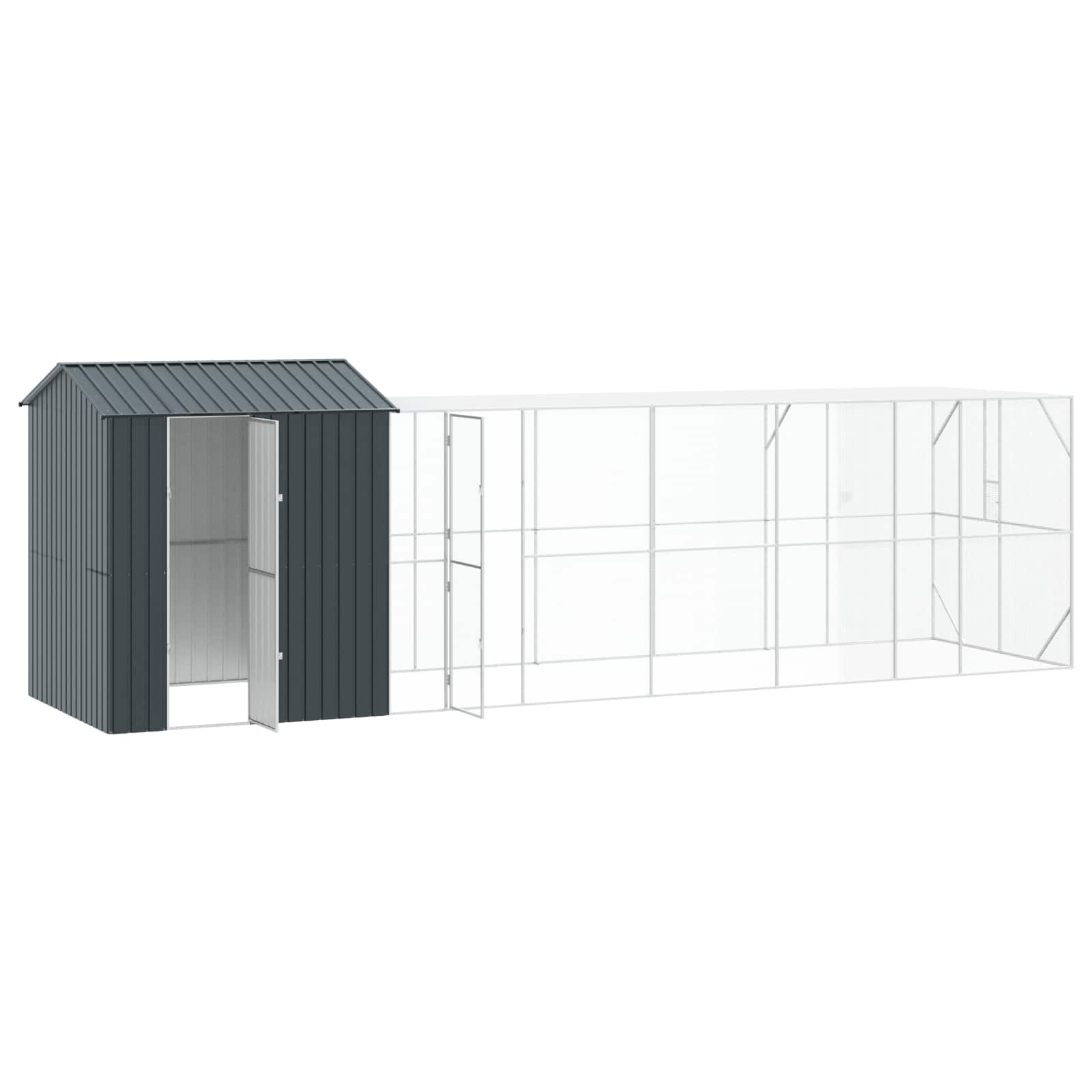 Vogelkäfig Anthrazit 416,5 x 103 x 142 cm Verzinkter Stahl