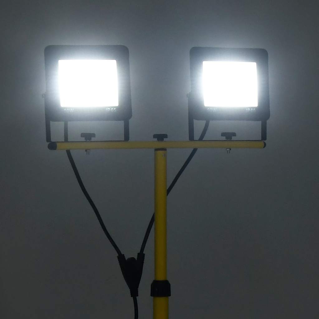 LED-Fluter mit Stativ 2x10 W Warmweiß