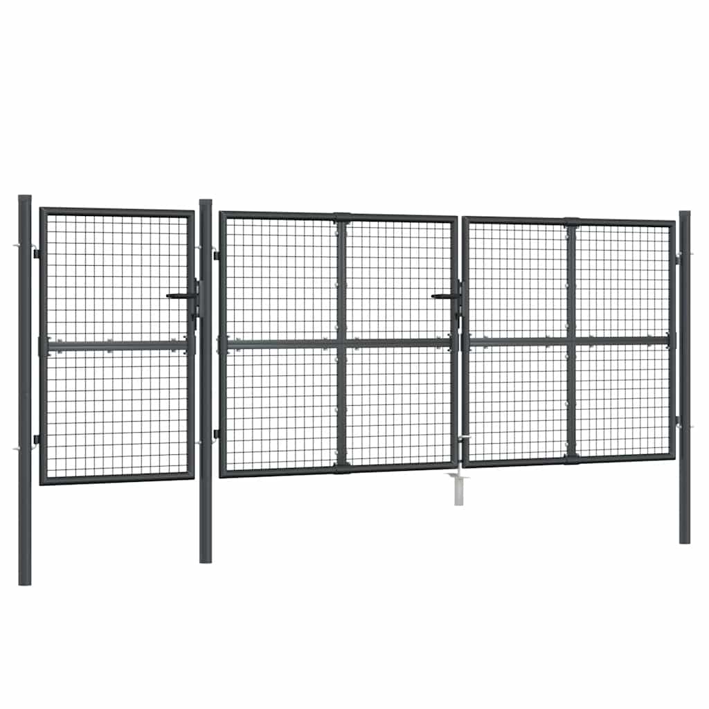Gartentor aus Stahl 350 x 75 cm Grün
