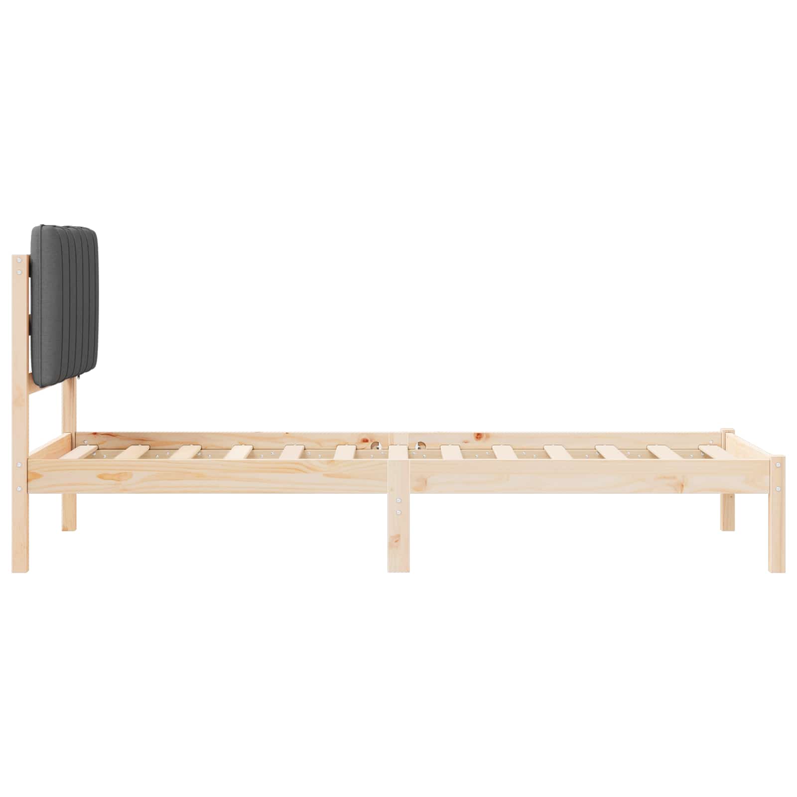Bettgestell mit gepolstertem Kopfteil Hellgrau 200 x 200 cm