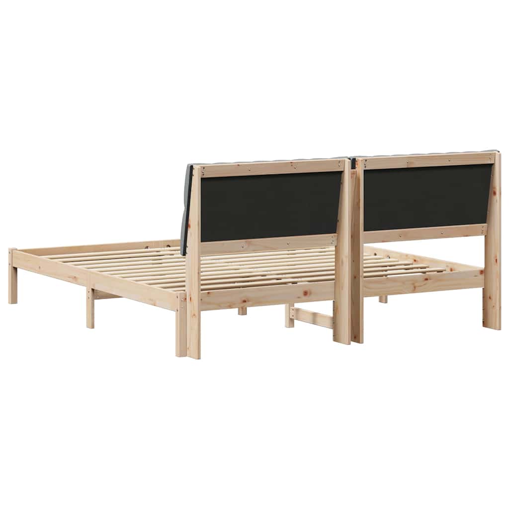 Bettgestell mit gepolstertem Kopfteil Braun 200 x 200 cm