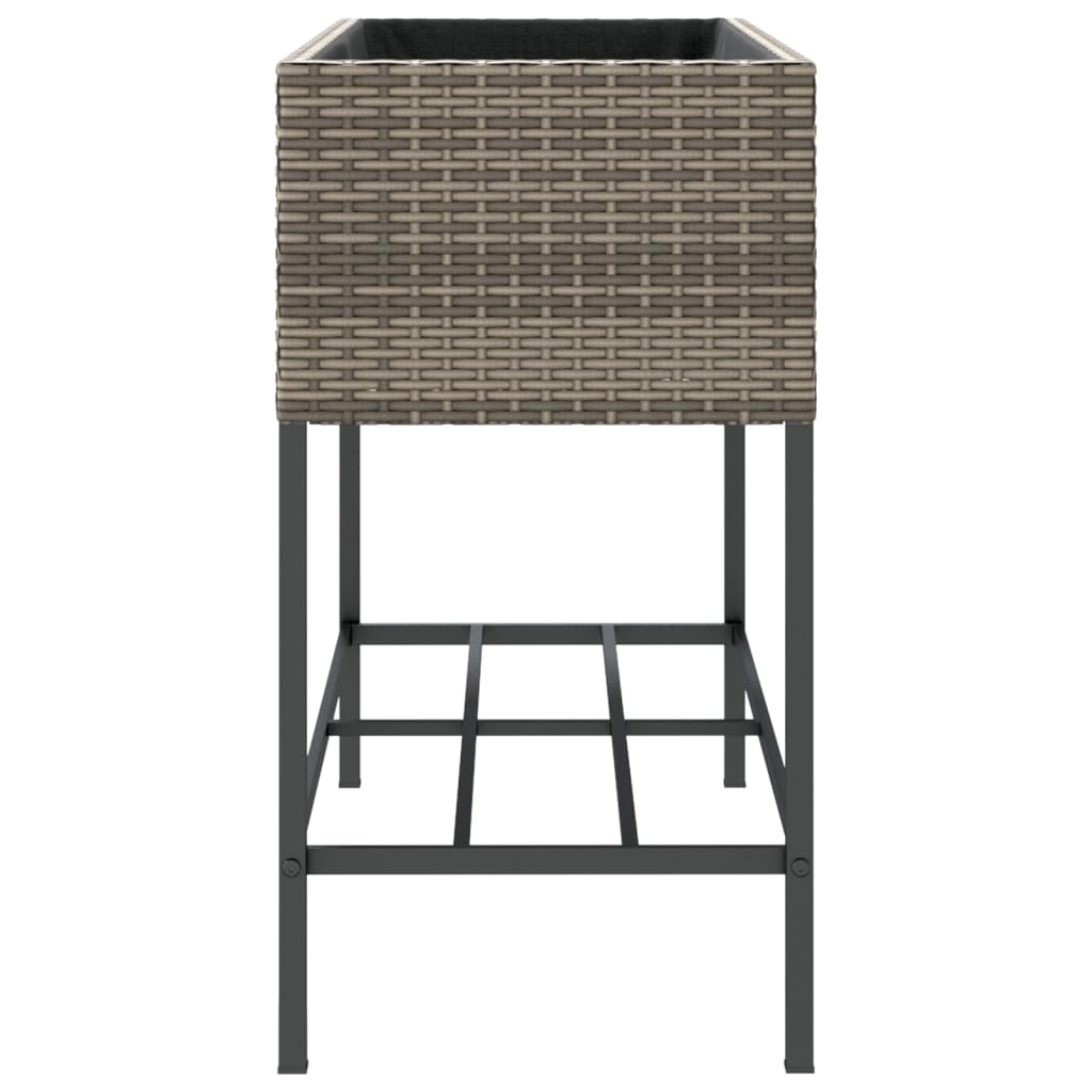 Hochbeete mit Ablage 2 Stk. Schwarz 70x28x70 cm Poly Rattan