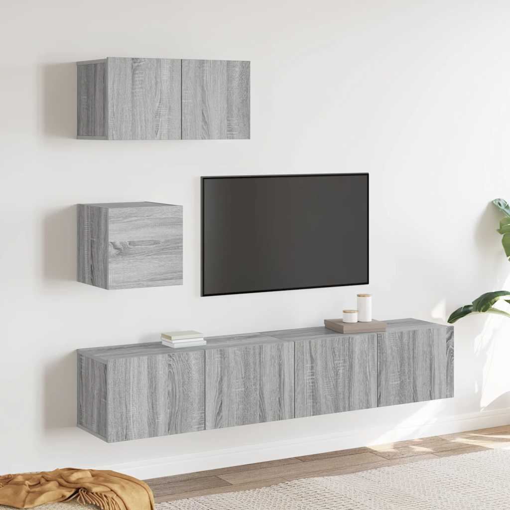 4-tlg. TV-Schrank-Set Sonoma-Eiche Holzwerkstoff