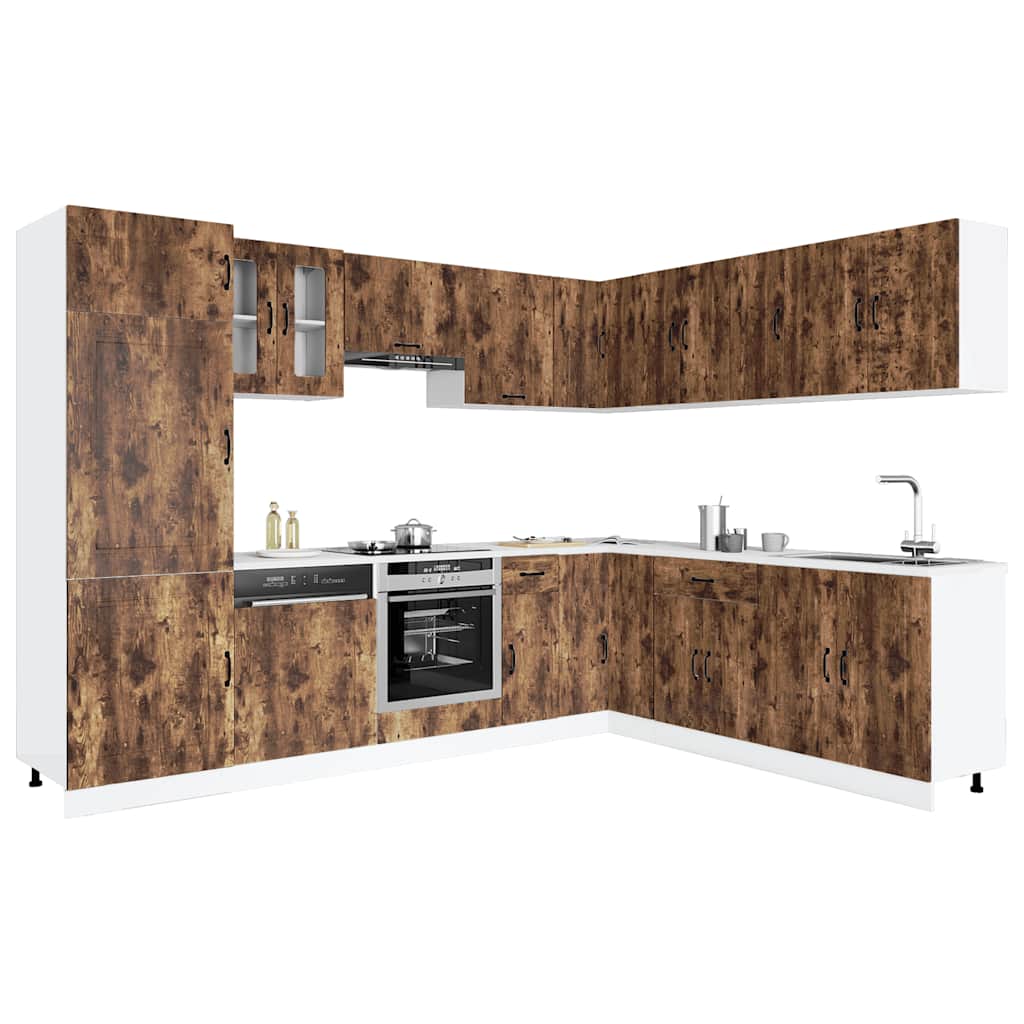 14-tlg. Küchenschrank-Set Kalmar Weiß Holzwerkstoff