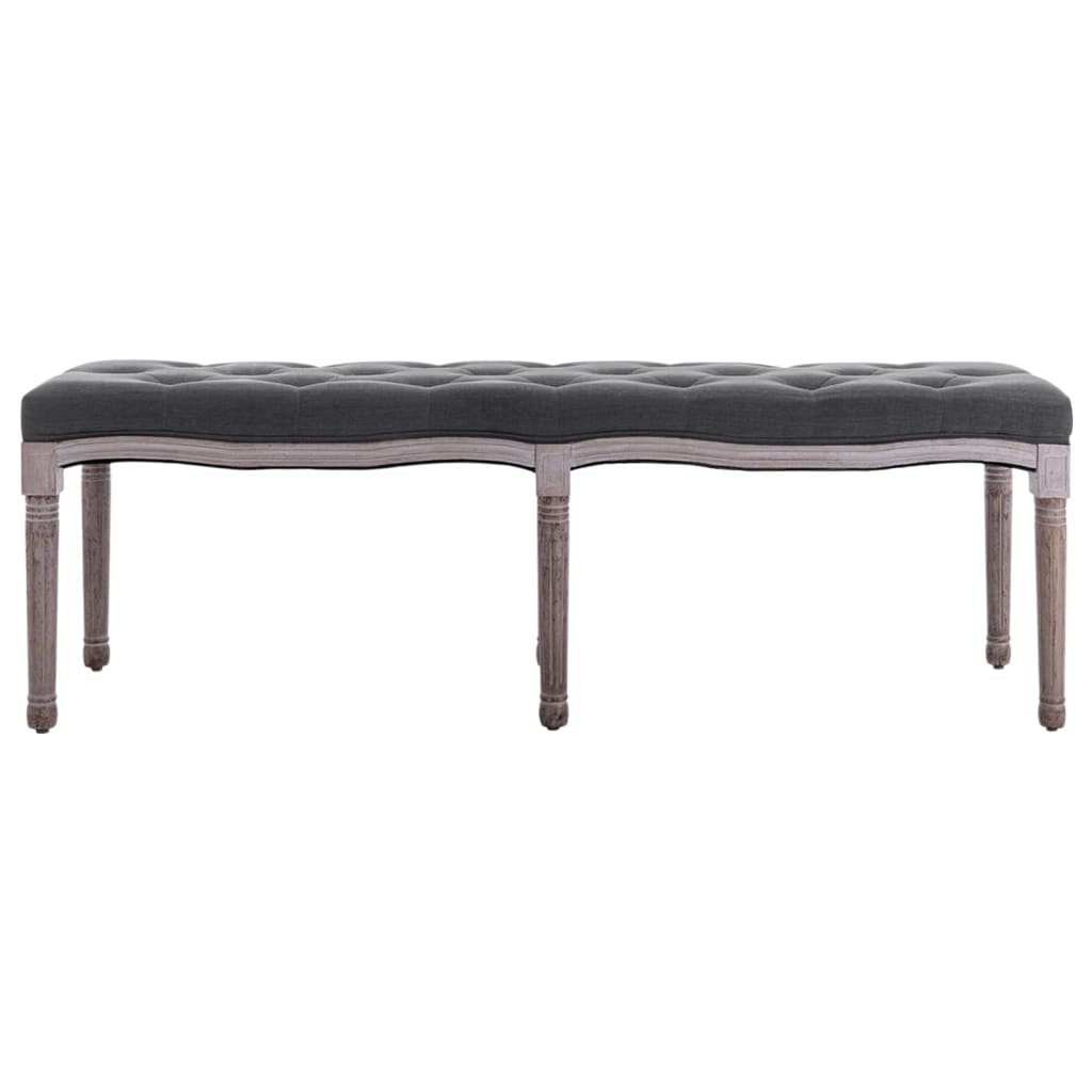 Bank Leinen Massivholz 150 x 40 x 48 cm Cremeweiß