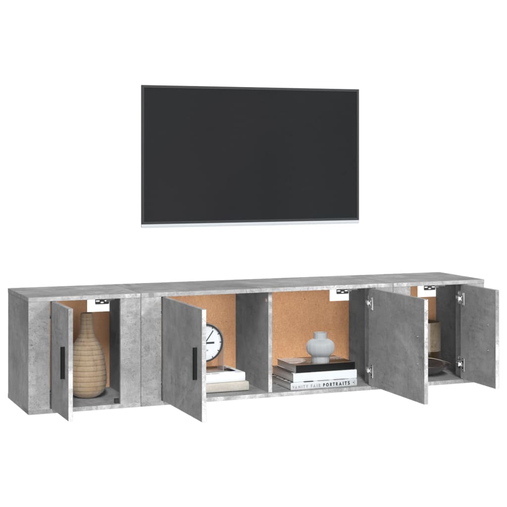 3-tlg. TV-Schrank-Set Weiß Holzwerkstoff