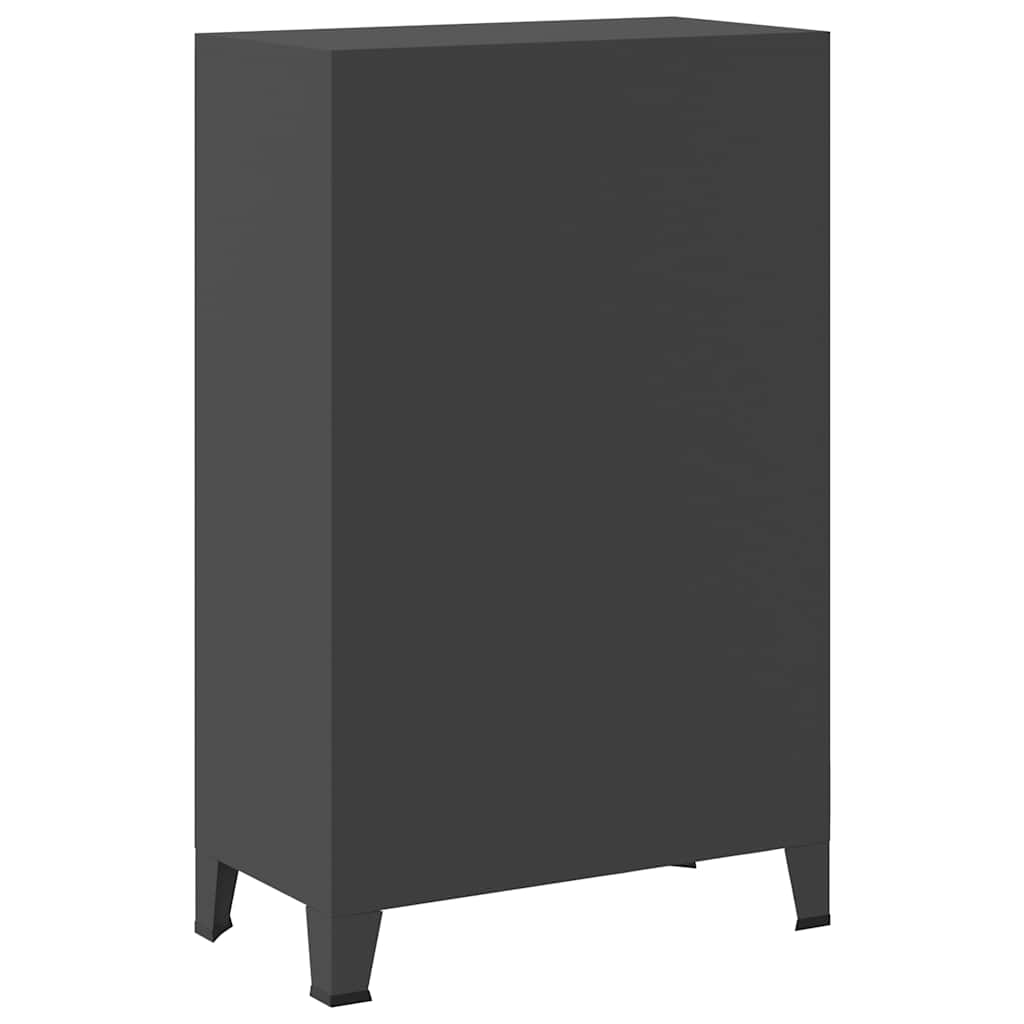 Kleiderschrank Metall Industrie-Stil 67 x 35 x 107 cm Schwarz