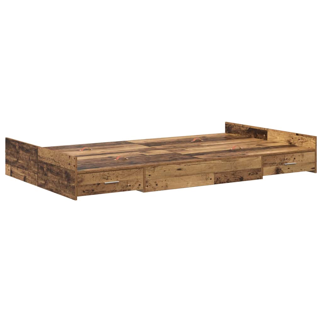 Aufbewahrungsbettgestell Weiß 200 x 200 cm Holzwerkstoff