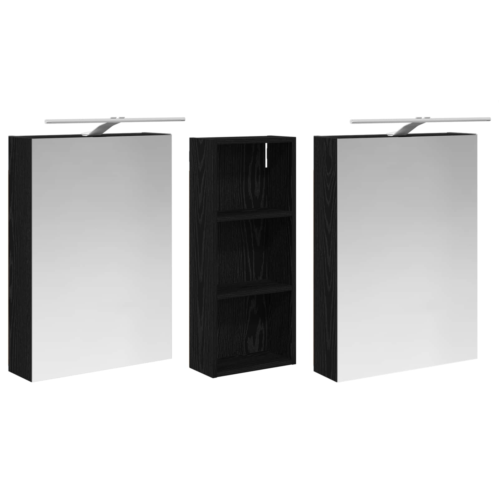 Badezimmerschrank-Set 3 pcs 80 x 10,5 x 50 cm Holzwerkstoff
