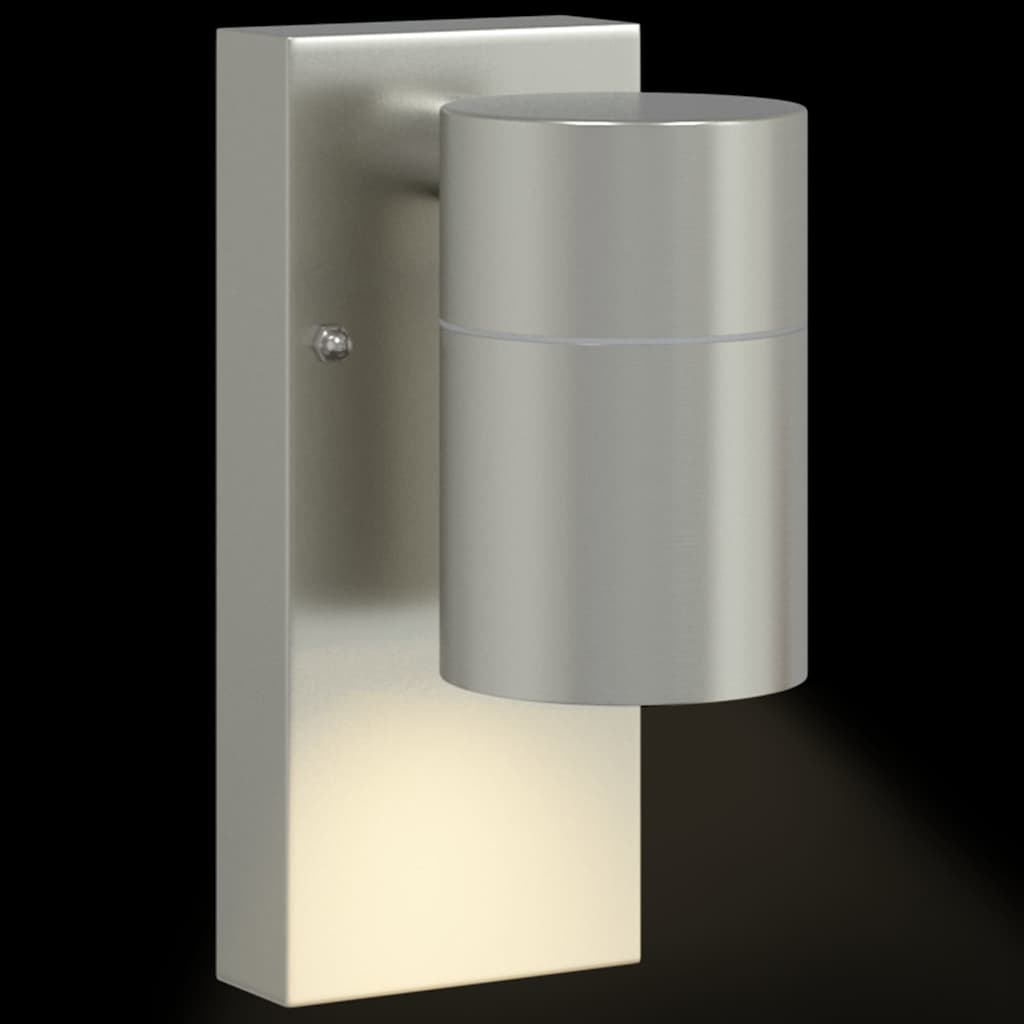 Außenwandleuchte Silber 6,5 x 10,5 x 16 cm Edelstahl und Glas