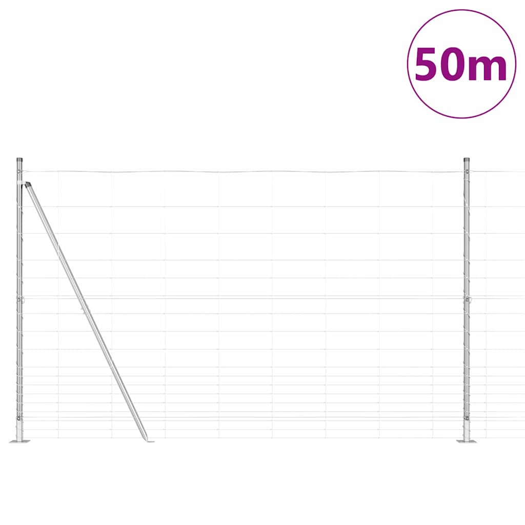 Ground Fix Geschweißter Drahtzaun 25 x 0,8 m Silber Netz