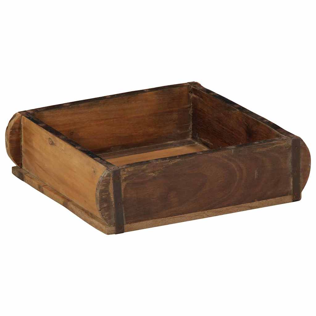 Tablett Braun 30 x 15 x 9 cm Massives upgecyceltes Holz