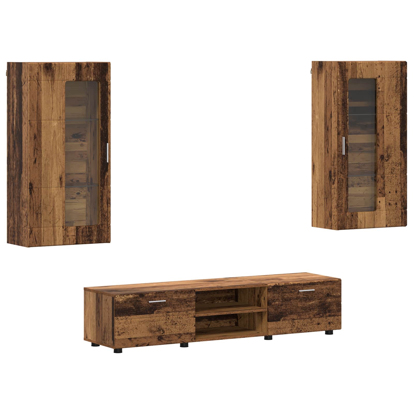 Highboard mit Regal FLORIN Weiß 60 x 35 x 182 cm Holzwerkstoff