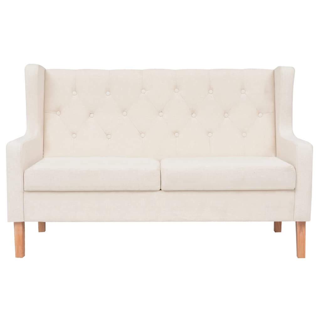 2-Sitzer Sofa Stoff Cremeweiß