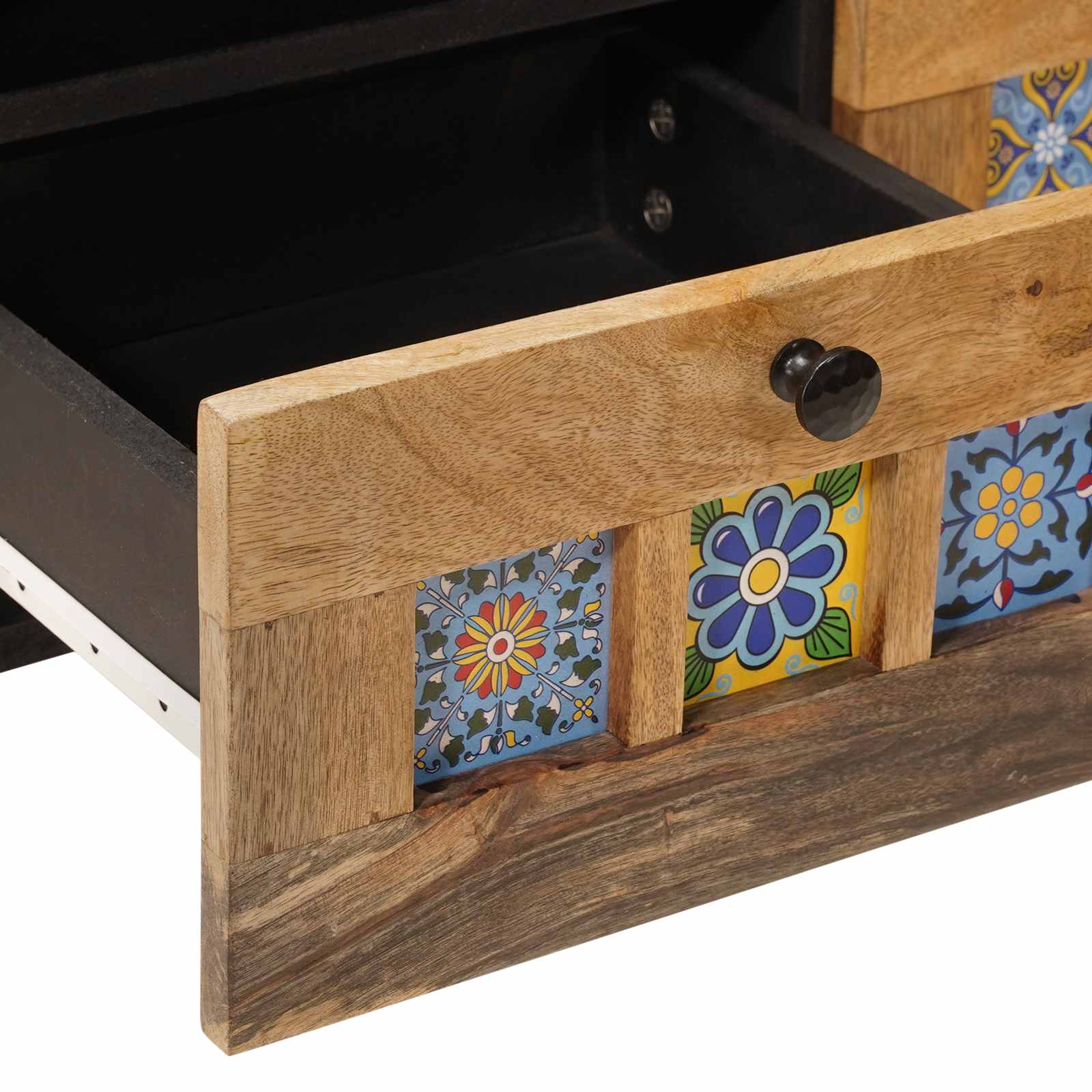 TV-Schränk mit Regal Walnuss 70 x 33 x 46 cm Massivholz Mango